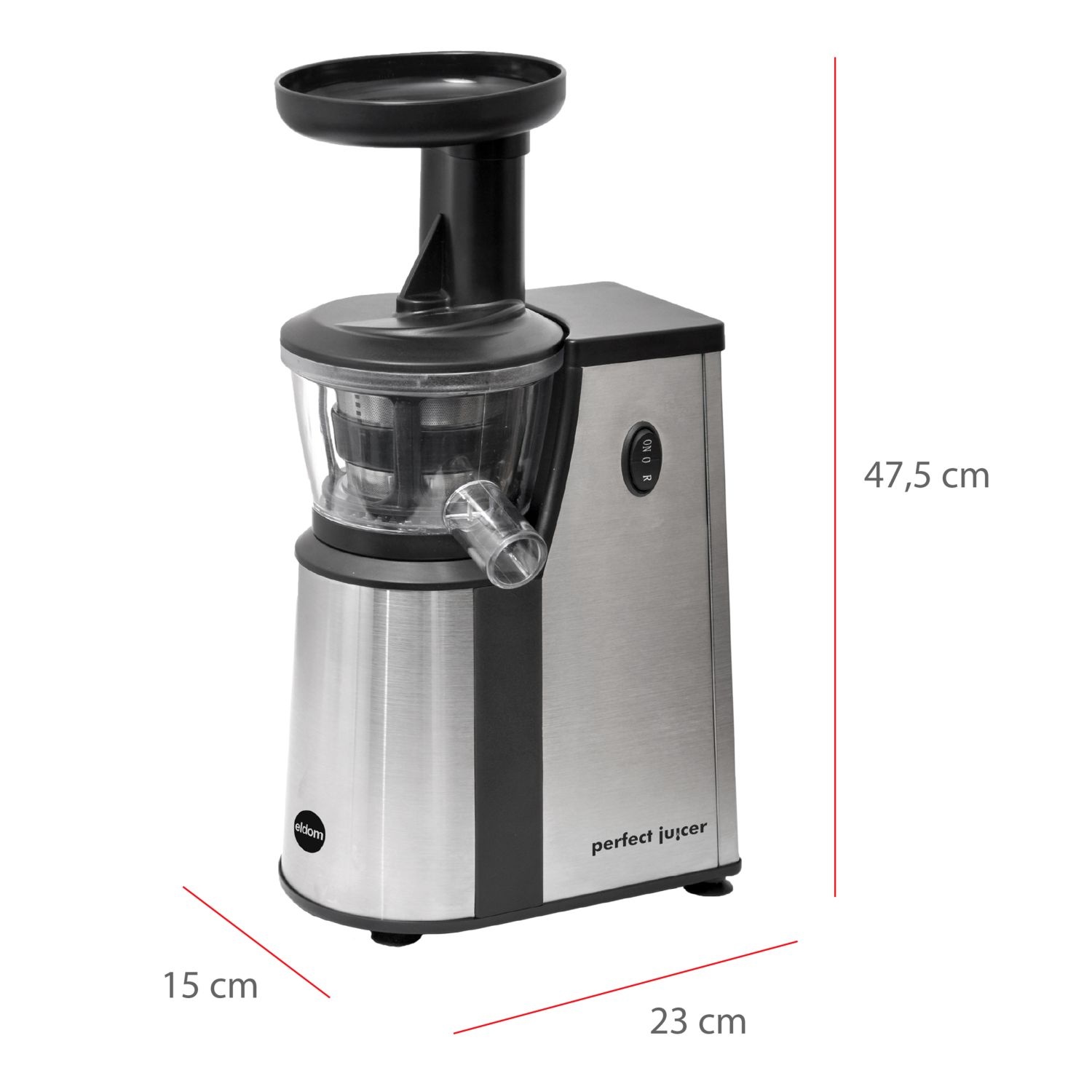 ELDOM Slowjuicer PJ400 - Krachtige AC motor voor koudgeperst sap