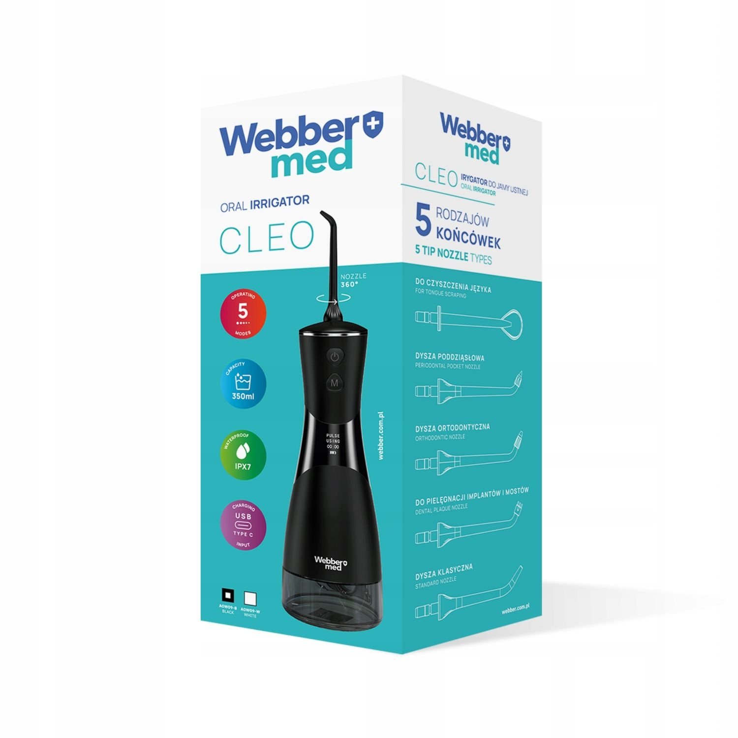 Webber CLEO Monddouche - Professionele Reiniging met 6 Opzetstukken