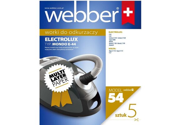 Webber Stofzuigerzakken Electrolux Mondo E44 - Grote voorraad 54 stuks