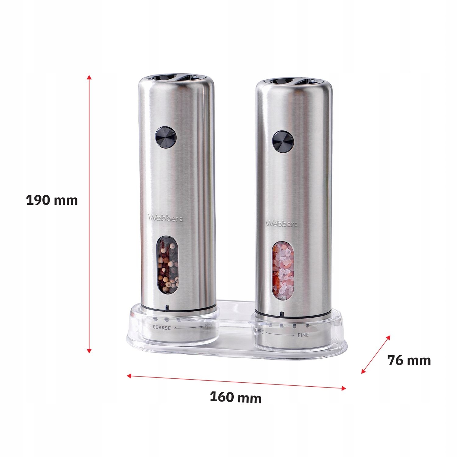 Webber Elektrische Kruidenmolen MK43 - Oplaadbare RVS Molenset