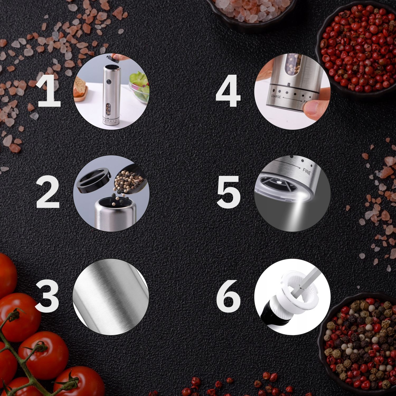 Webber Elektrische Kruidenmolen MK43 - Oplaadbare RVS Molenset