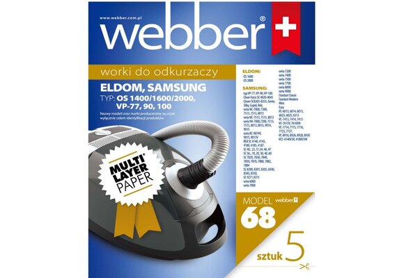 Webber Stofzuigerzakken Eldom/Samsung 68 - Behoudt Zuigkracht