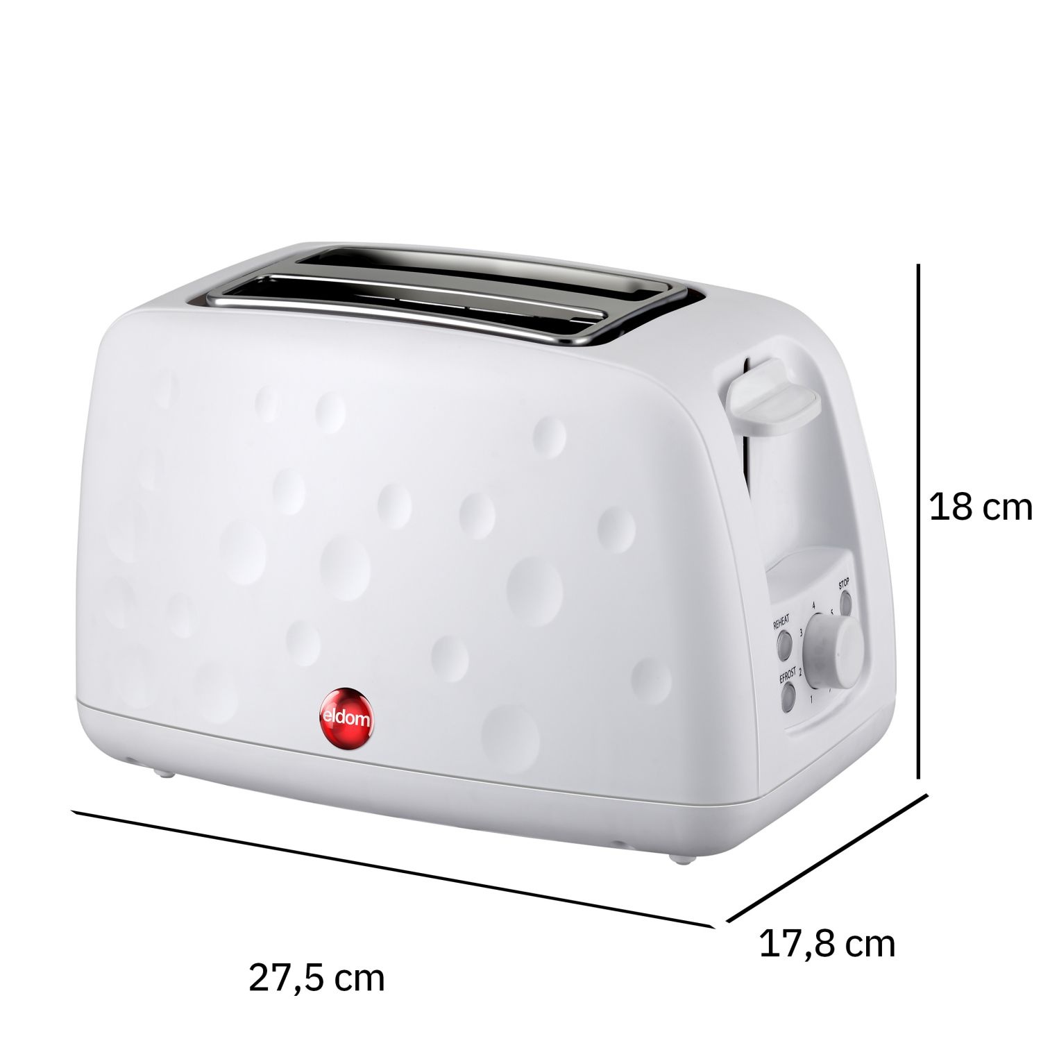 Eldom Broodrooster TO245 DOTTY - Voor perfect gelijkmatige toast