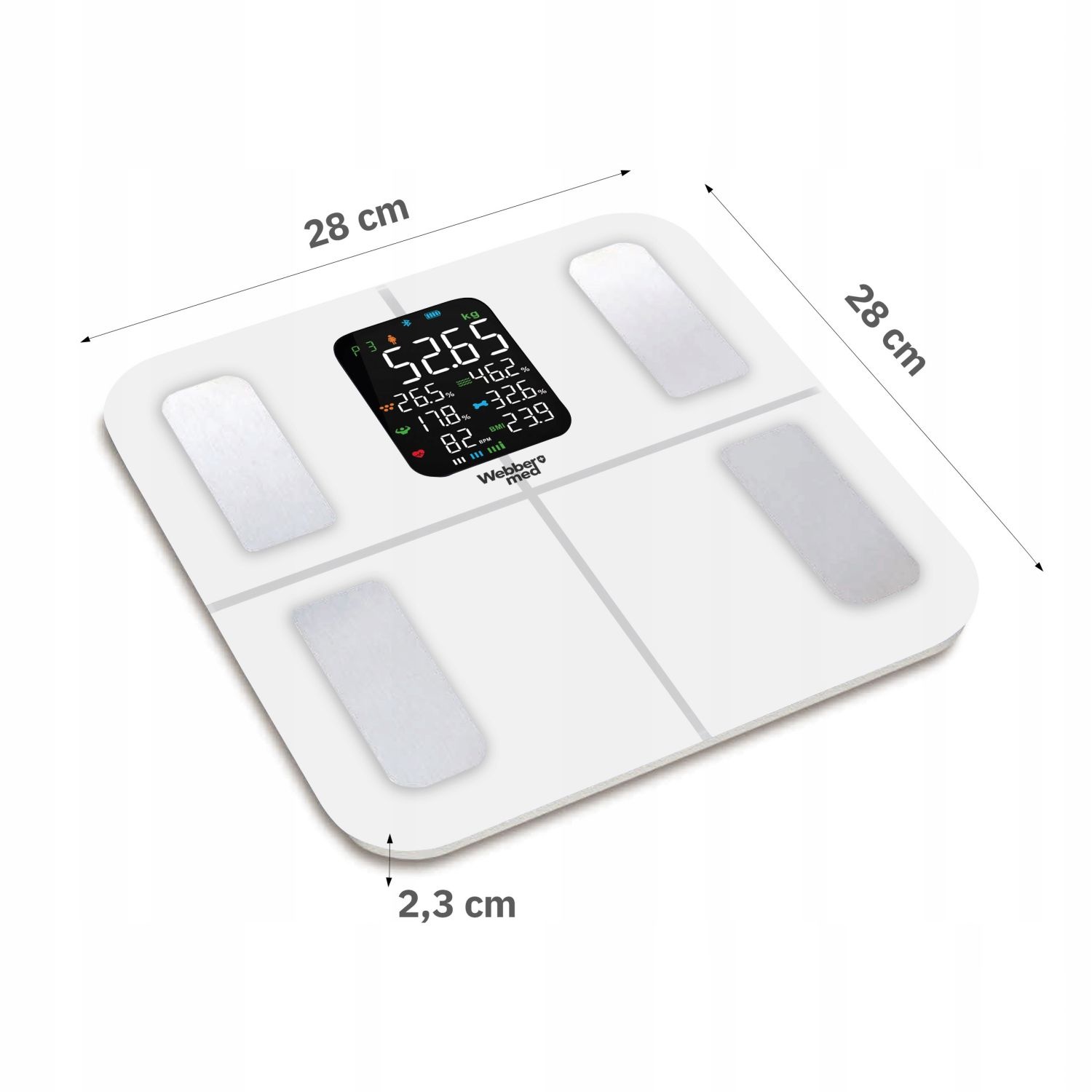 Webber Med Slimme Badkamerweegschaal IF1320B - 16 Parameters & Hartslag
