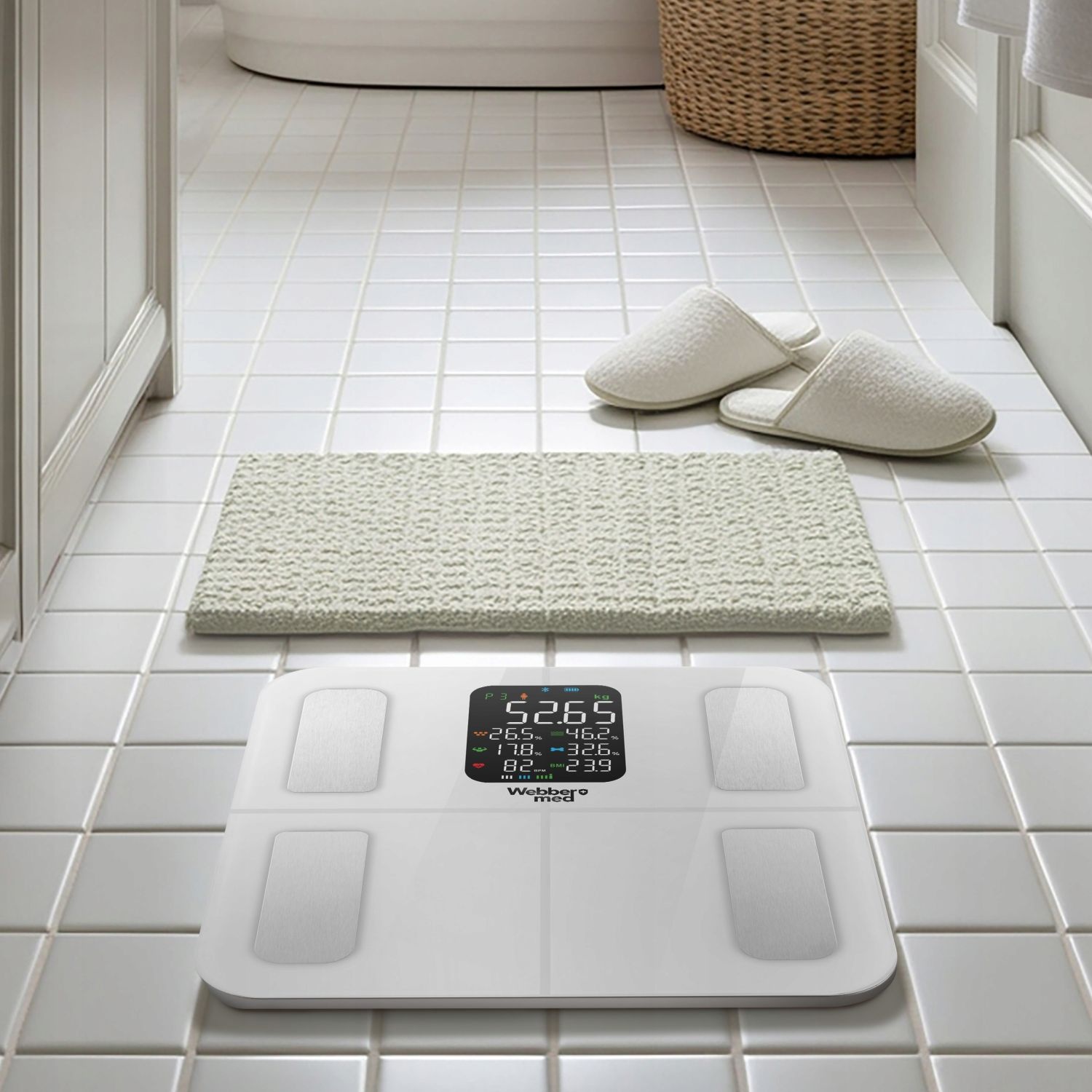 Webber Med Slimme Badkamerweegschaal IF1320B - 16 Parameters & Hartslag