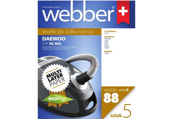 Webber Daewoo RC805 Stofzuigerzakken - Meerlaags Papier 5 Stuks