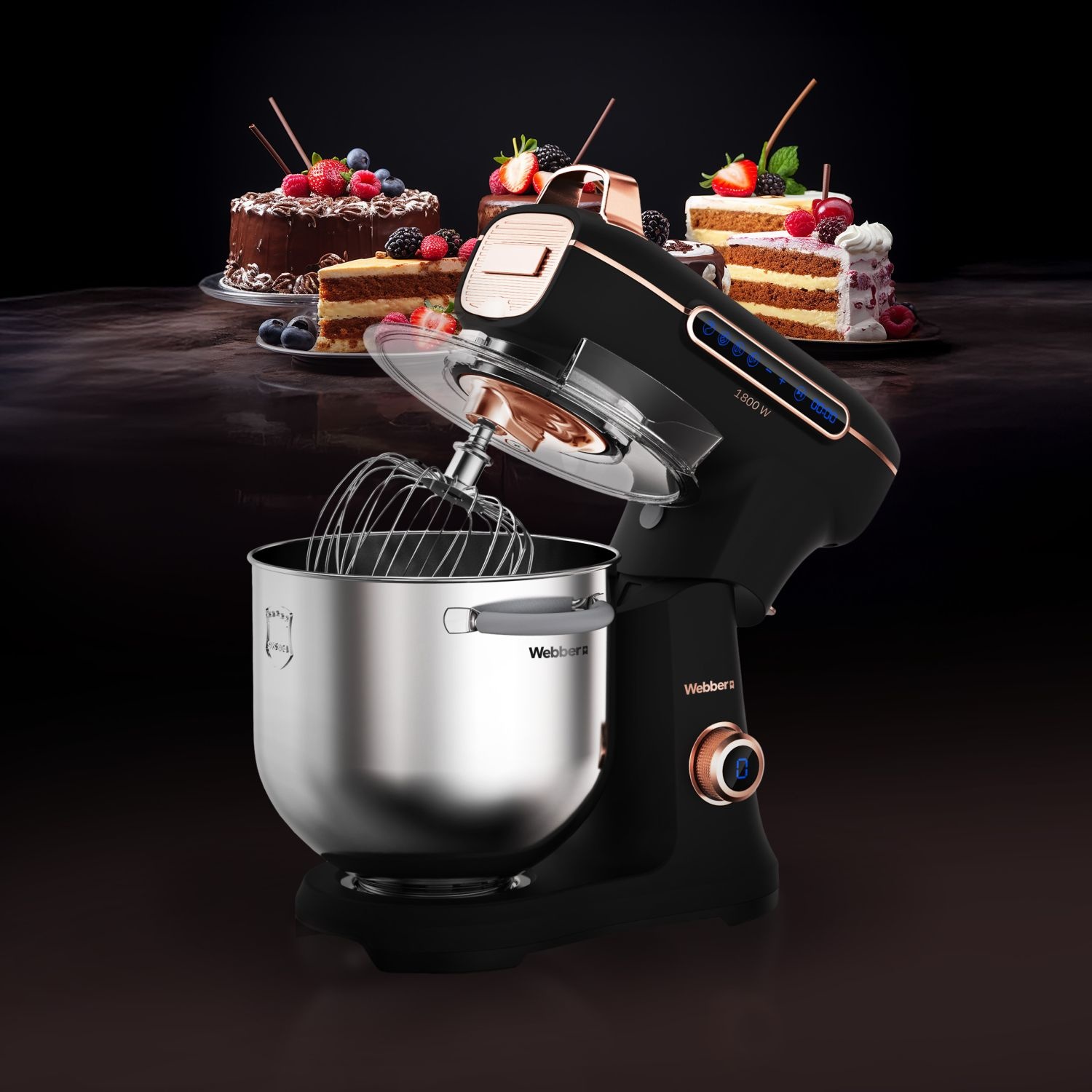 Webber keukenrobot FUTURA XEF 900 - 1800w en twee rvs mengkommen