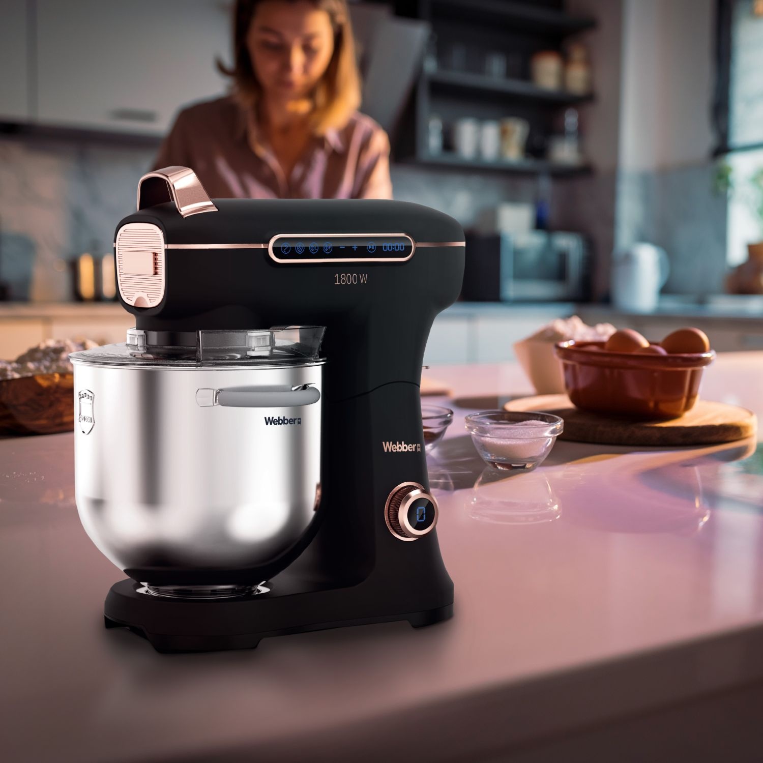 Webber keukenrobot FUTURA XEF 900 - 1800w en twee rvs mengkommen