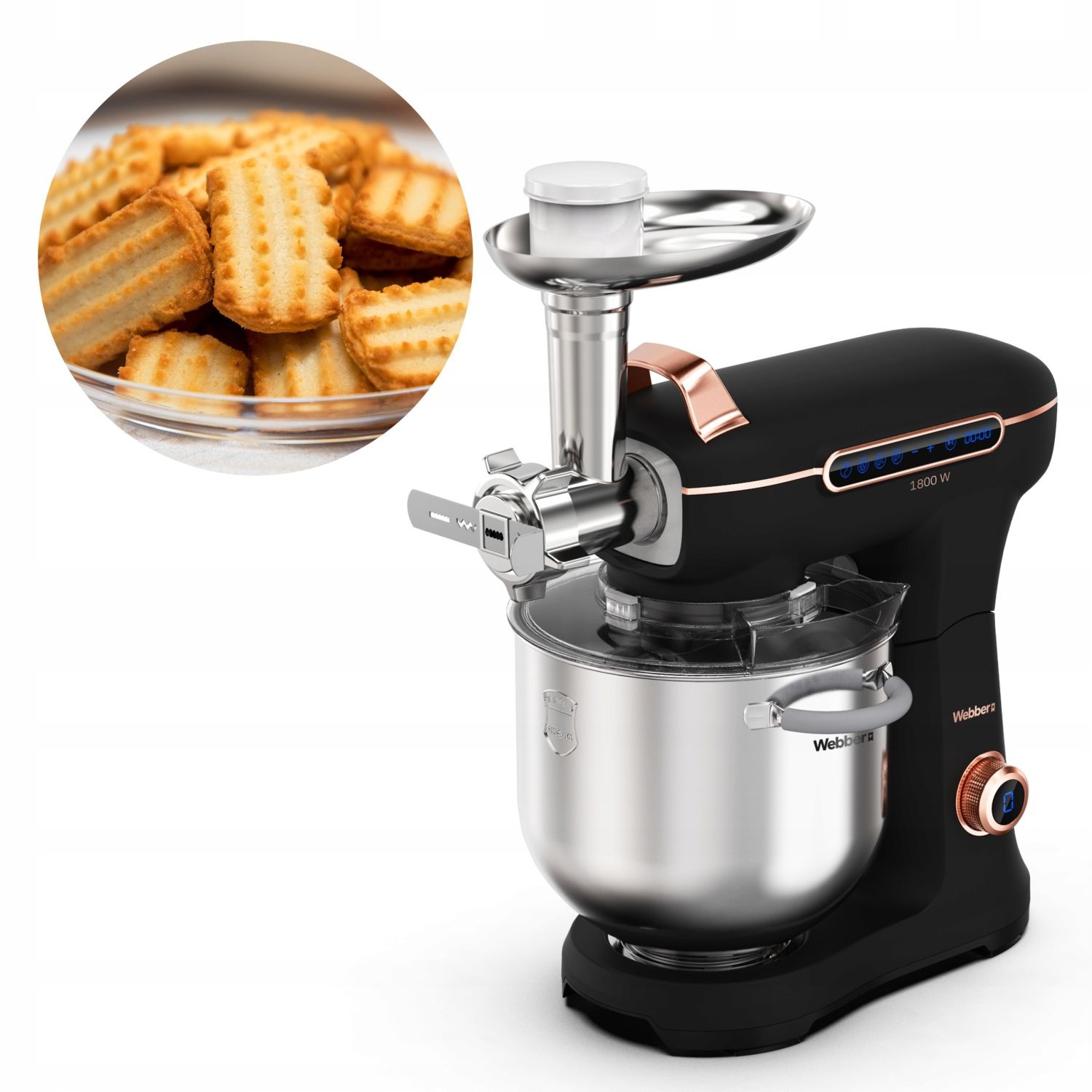 Webber keukenrobot FUTURA XEF 900 - 1800w en twee rvs mengkommen