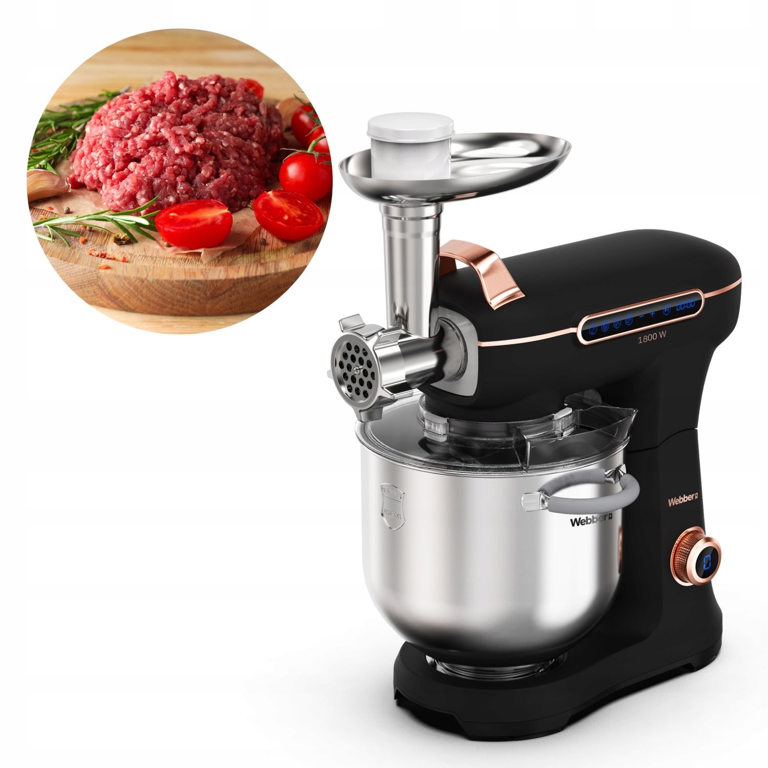 Webber keukenrobot FUTURA XEF 900 - 1800w en twee rvs mengkommen