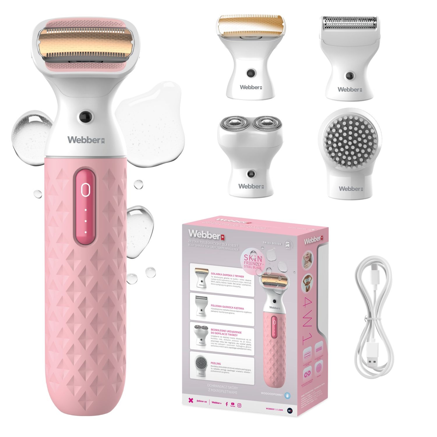 WEBBER LG400 4-in-1 Dames Scheerapparaat - Voor een Zijdezachte Huid