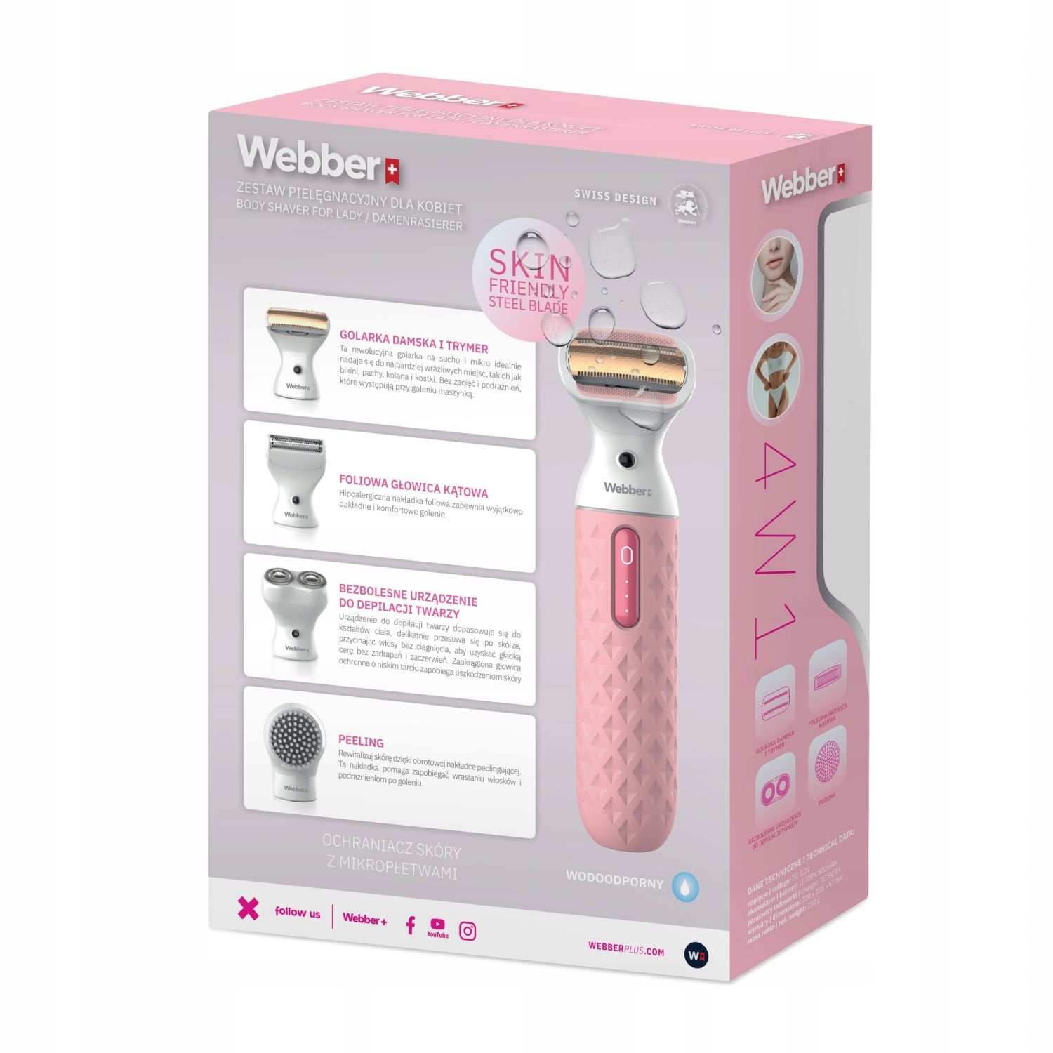 WEBBER LG400 4-in-1 Dames Scheerapparaat - Voor een Zijdezachte Huid