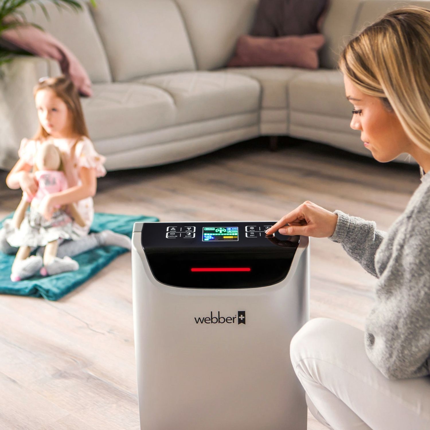 WEBBER Luchtreiniger en Luchtbevochtiger AP9405 - 6-traps HEPA 13 Filter