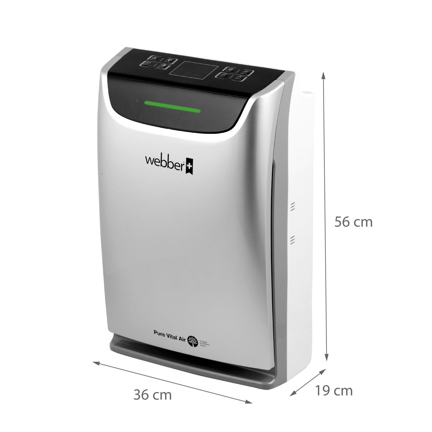 WEBBER Luchtreiniger en Luchtbevochtiger AP9405 - 6-traps HEPA 13 Filter