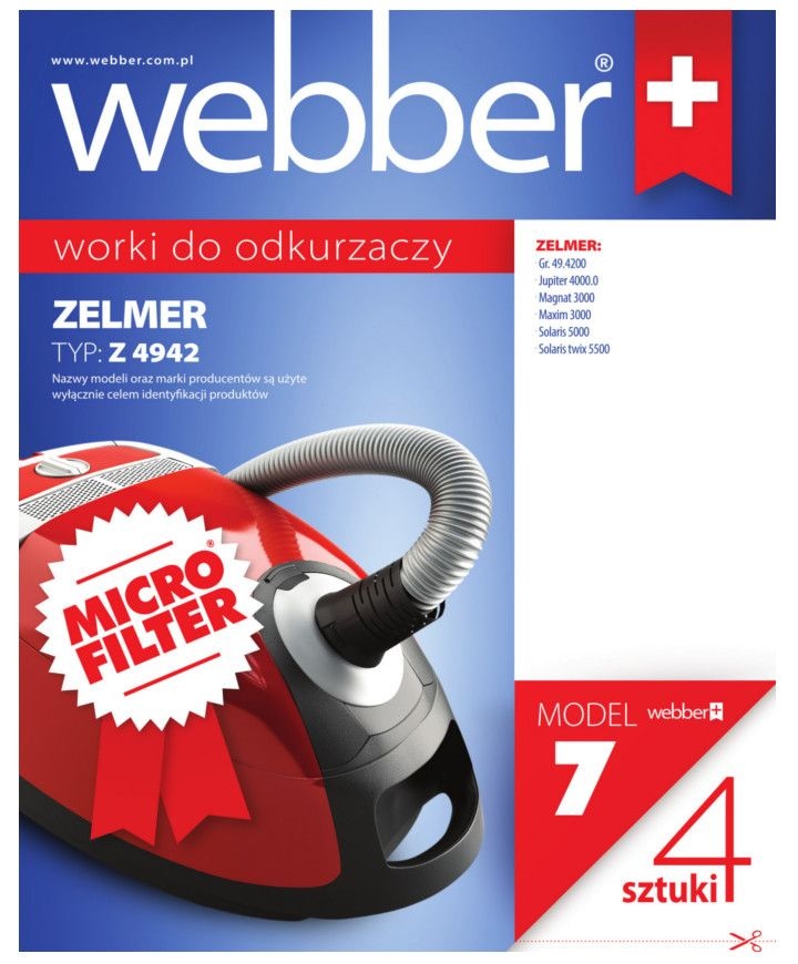 Webber Zelmer 4942 Stofzuigerzakken - Behoudt Maximale Zuigkracht