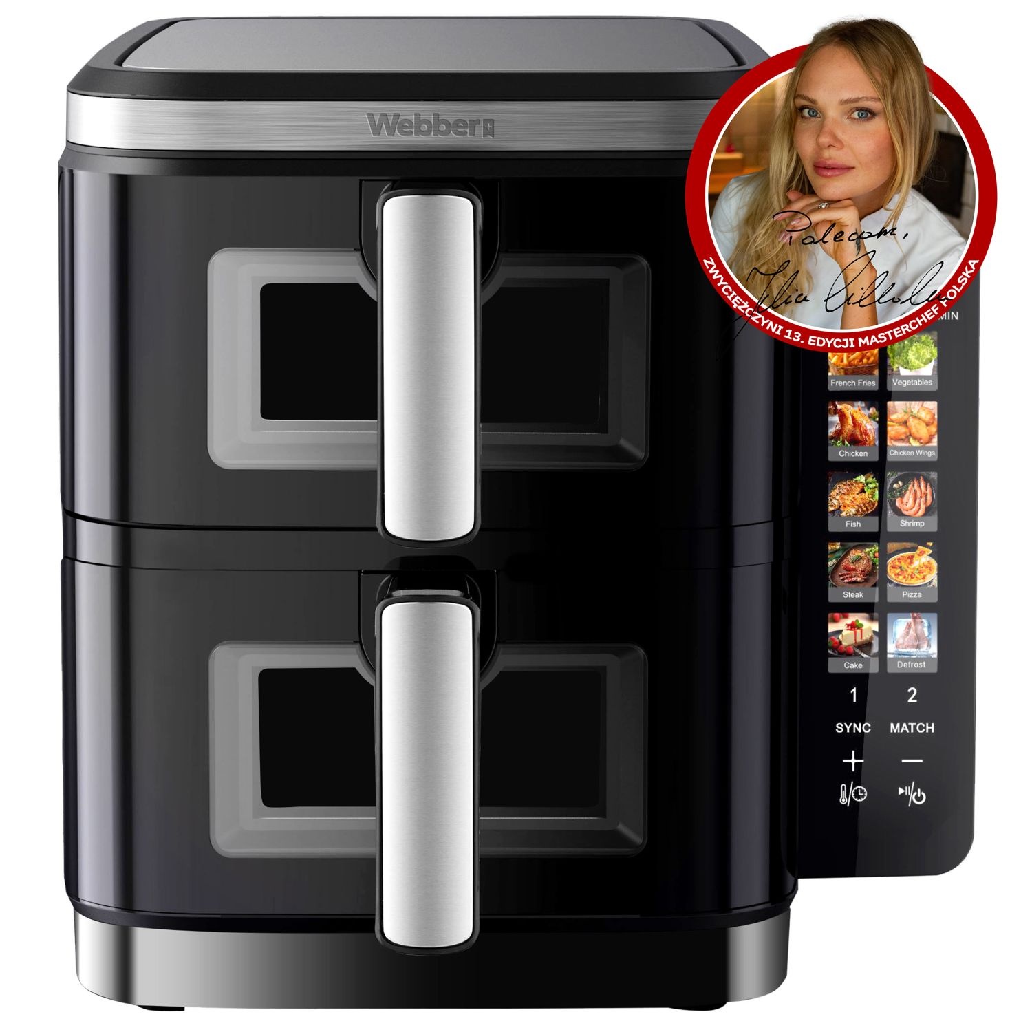 Webber AF901 Airfryer - 11L Dubbele Mand met Sync-functie