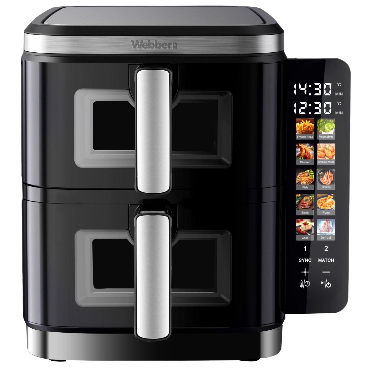 Webber AF901 Airfryer - 11L Dubbele Mand met Sync-functie