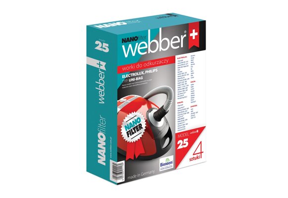 Webber UNI BAG Stofzuigerzakken - 25 stuks - 99,9% Nano Filter