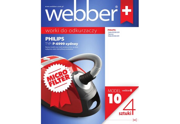 Webber Stofzuigerzakken Philips Sydney P6999 - 10 stuks Microfilter