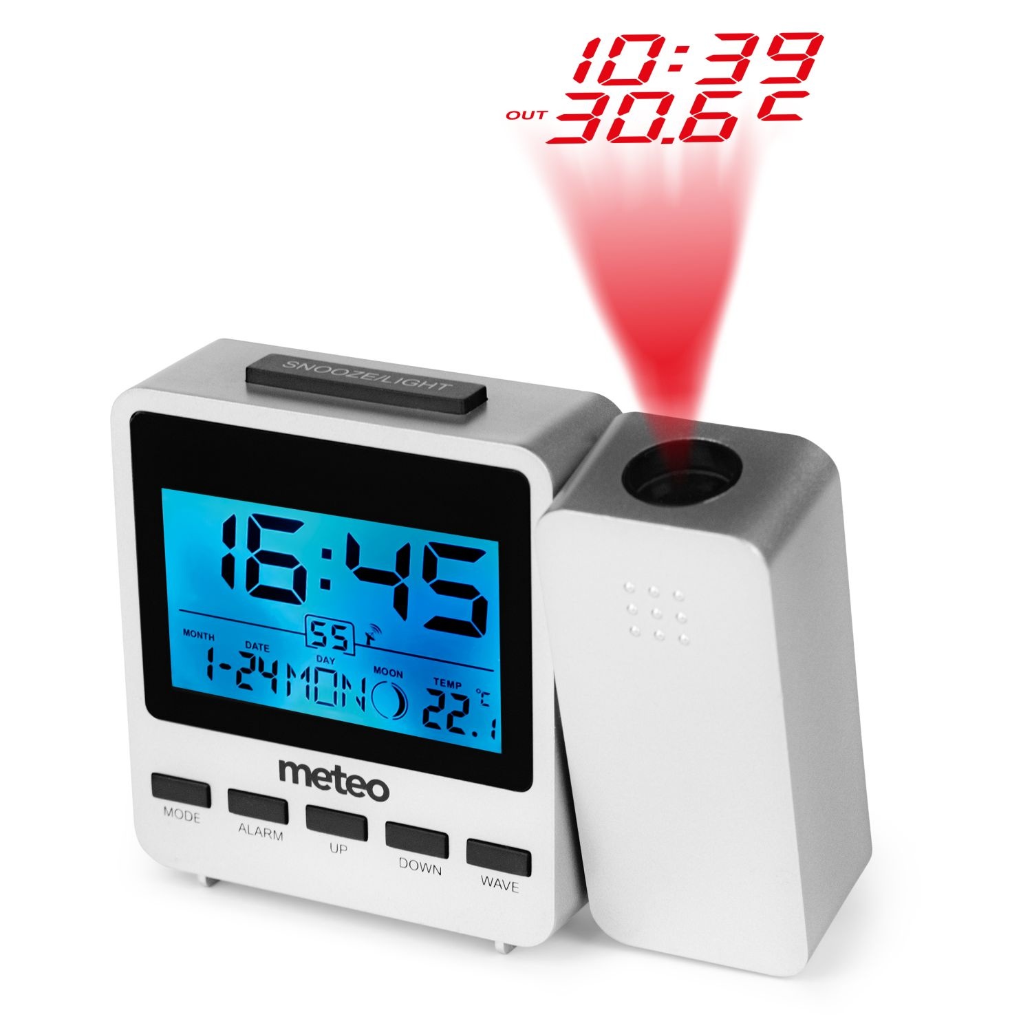 METEO ZP9 Projectorklok - DCF Atoomklok en 180 graden Projectie