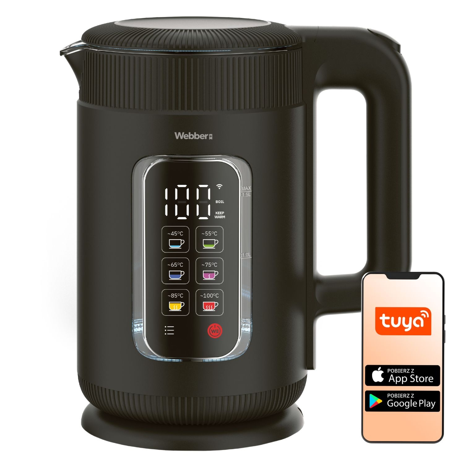 Webber Waterkoker WK115 PRISME - Smart Wi-Fi met Temperatuurregeling