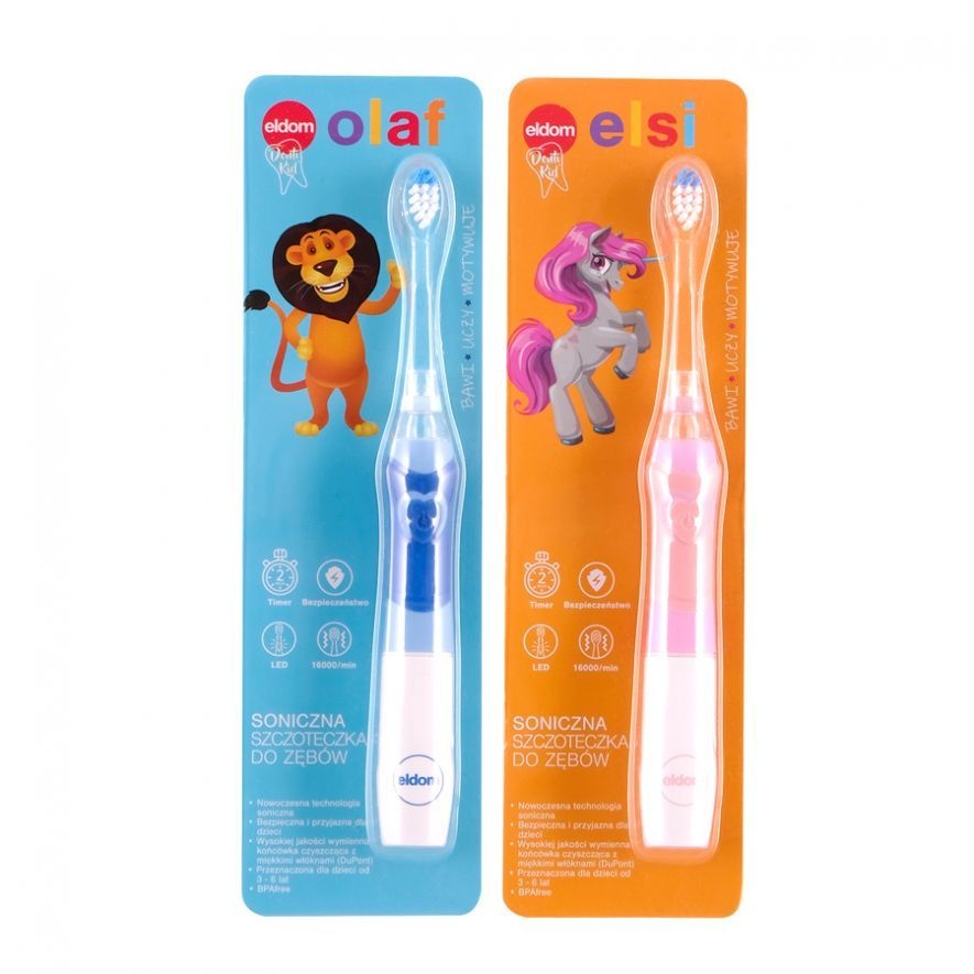 ELDOM SD50R Sonic Tandenborstel - Veilig Poetsen voor Kinderen 3-6 Jaar