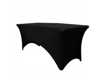 NUFORMA Stretch Tafelhoes 240x74cm - Kreukvrije cateringhoes zwart