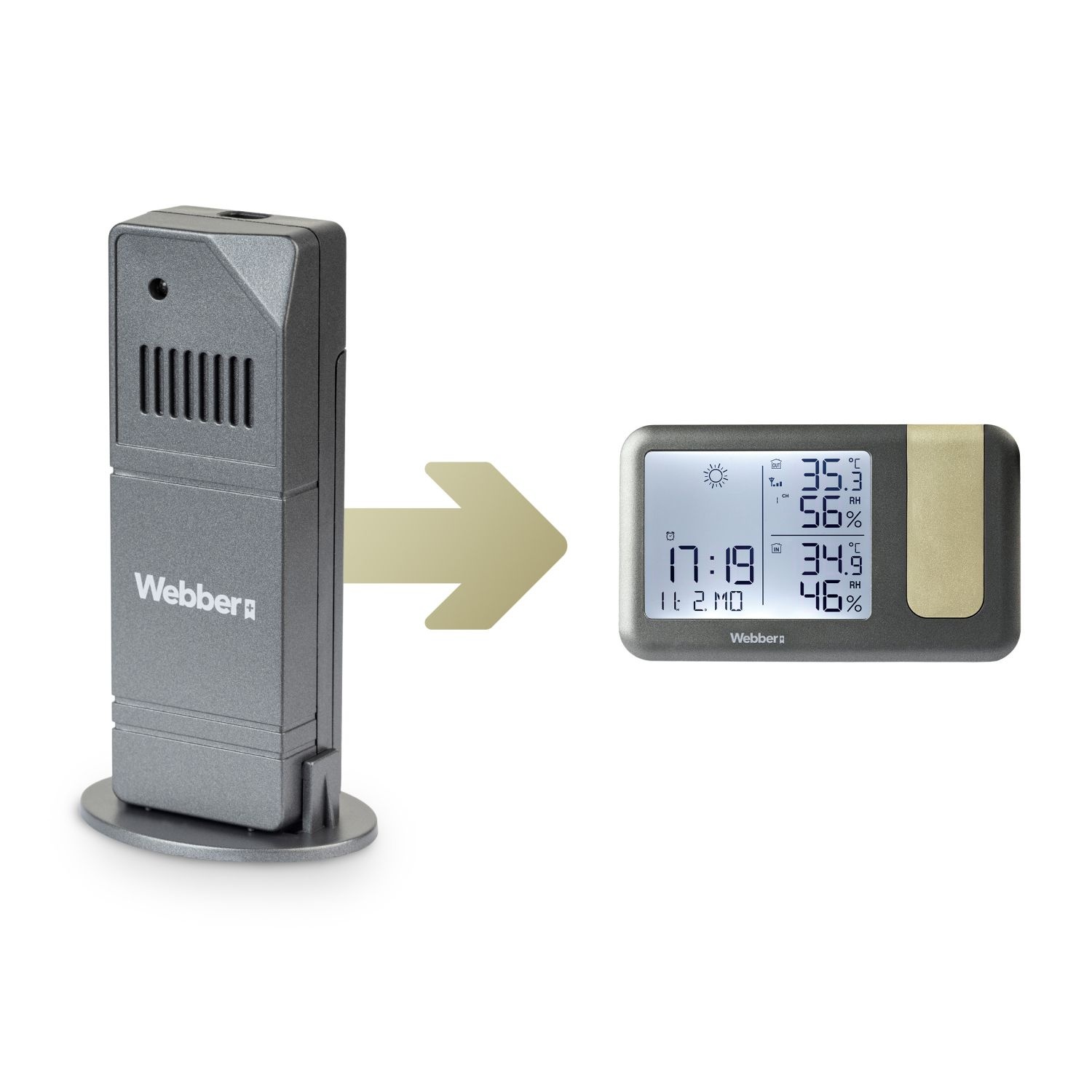 Webber WS207 Draadloze Sensor - Meet Temperatuur en Luchtvochtigheid