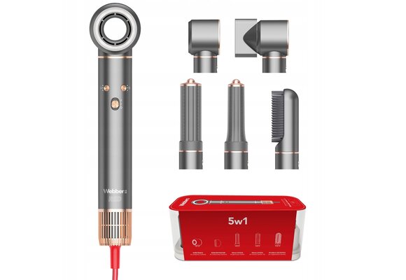 WEBBER HD4 5-in-1 Haardroger - Snel Drogen en Professionele Styling