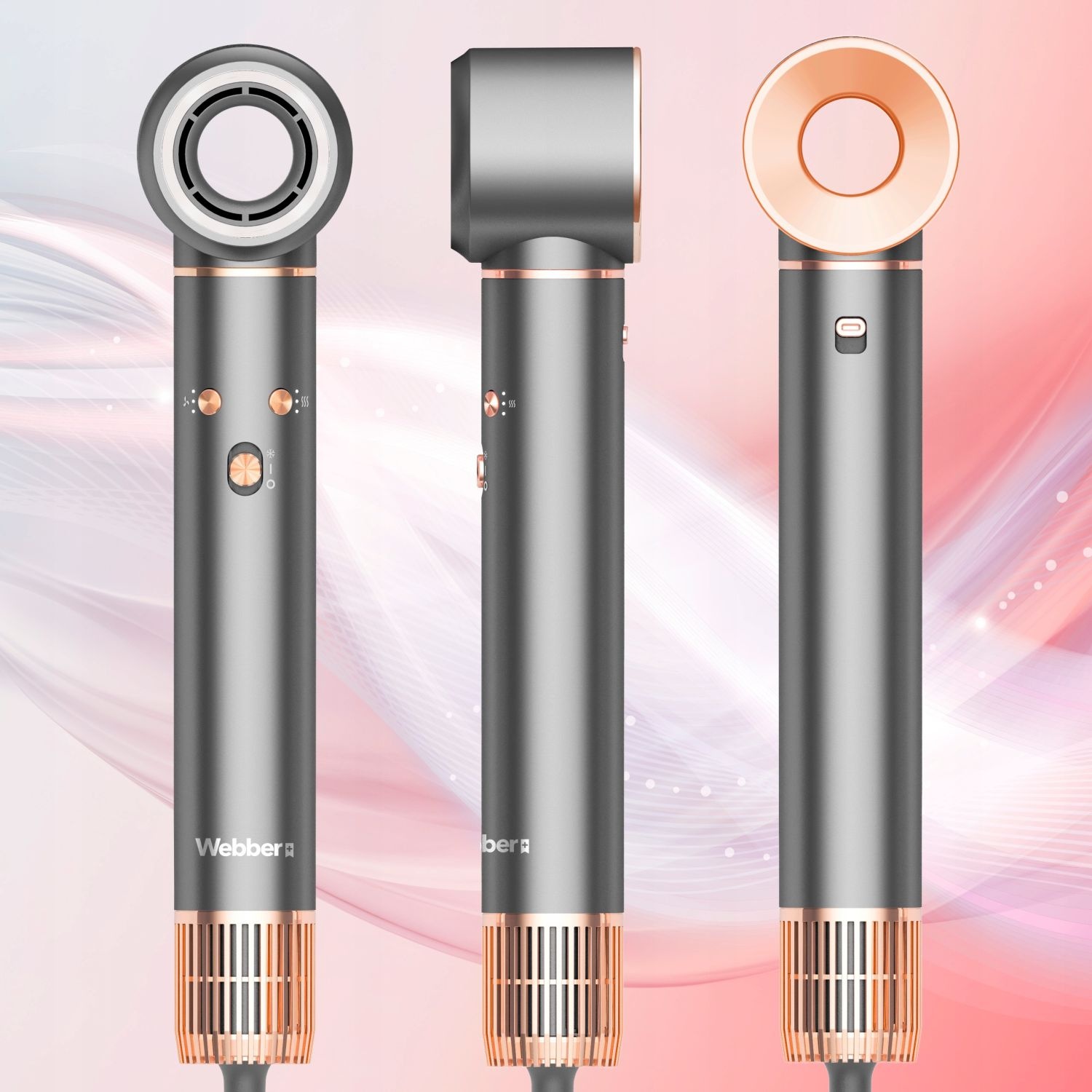 WEBBER HD4 5-in-1 Haardroger - Snel Drogen en Professionele Styling