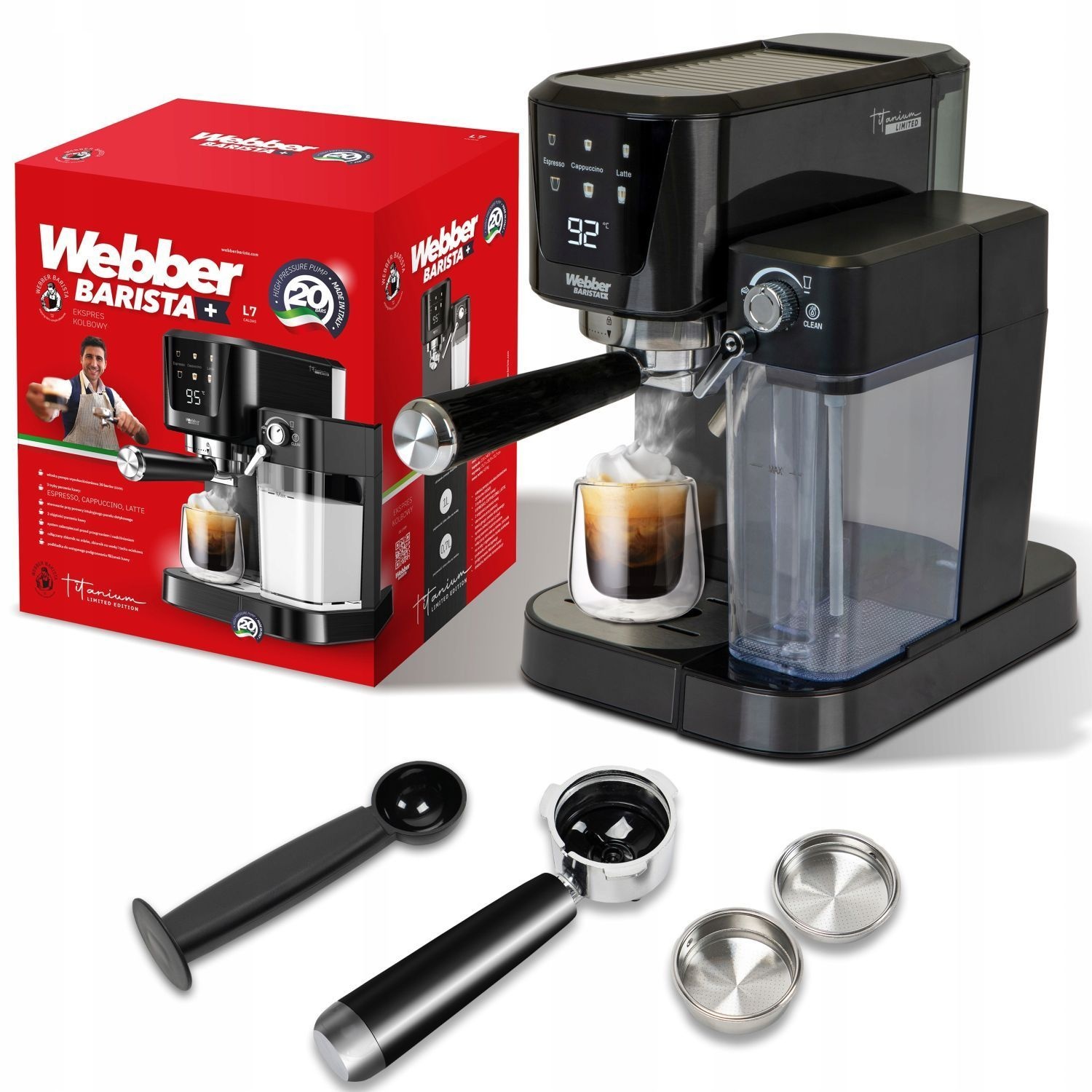 Webber Barista L7 CALDAS Espressomachine - Professionele 20 bar druk