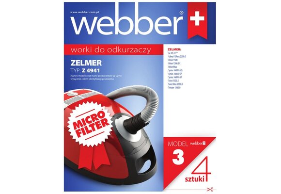 Webber Stofzuigerzakken Zelmer 4941 - Behoudt Optimale Zuigkracht