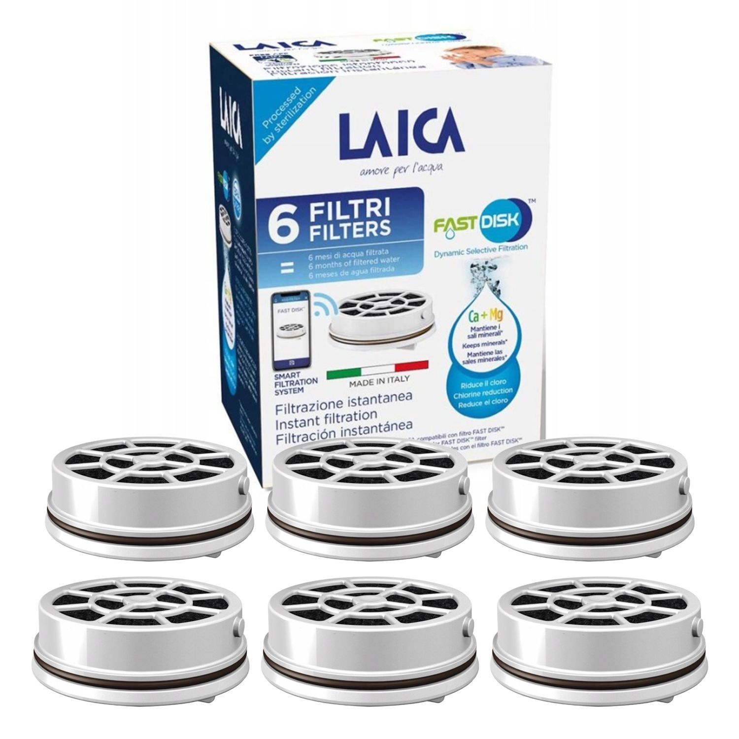 LAICA FAST DISK FD06 Waterfilterpatronen - 6 Stuks - Direct Schoon Water