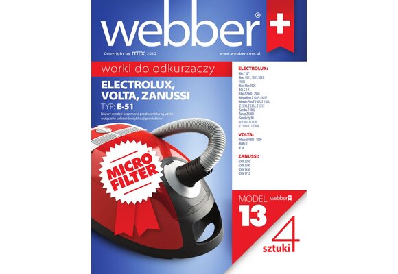 Webber Electrolux Xio E51 Stofzuigerzakken - Inclusief 13 microfilters