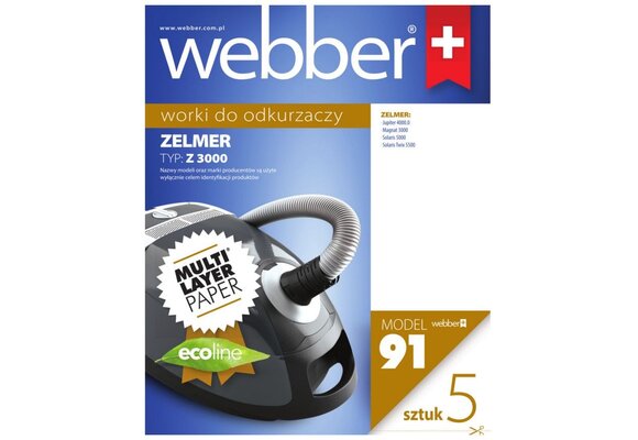 Webber Stofzuigerzakken Zelmer 3000 (91) - Behoudt maximale zuigkracht