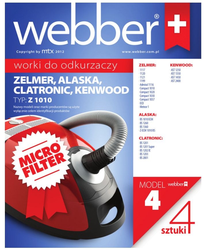 Webber Stofzuigerzakken Zelmer 1010 - Behoudt Maximale Zuigkracht