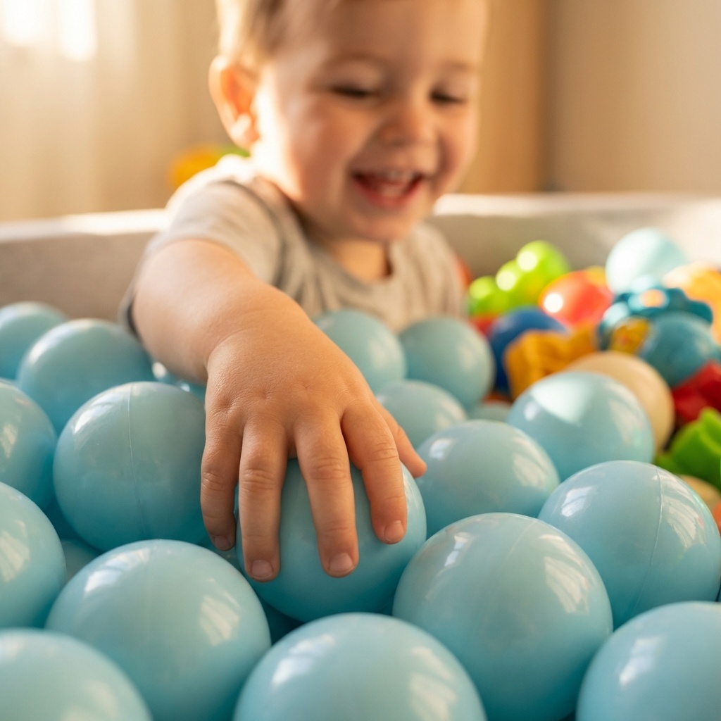 Ballenbak ballen licht blauw (70mm) 100 stuks