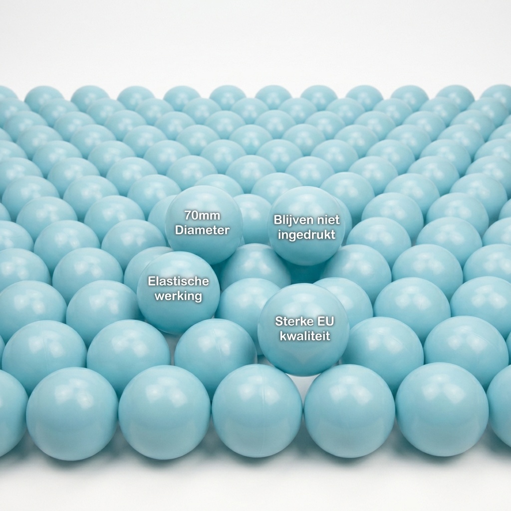 Ballenbak ballen licht blauw (70mm) 100 stuks
