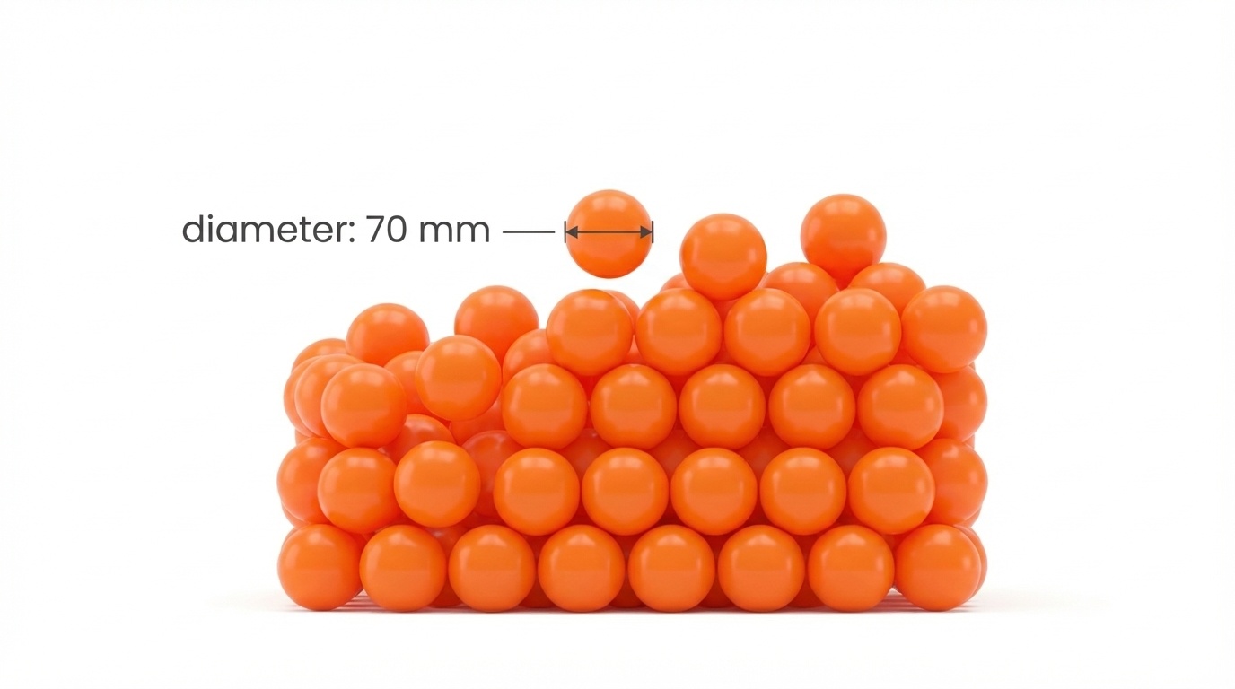 Ballenbak ballen oranje (70mm) 1000 stuks
