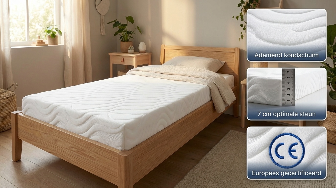 Kindermatras - matras 80x160x7 cm - koudschuim t130/150