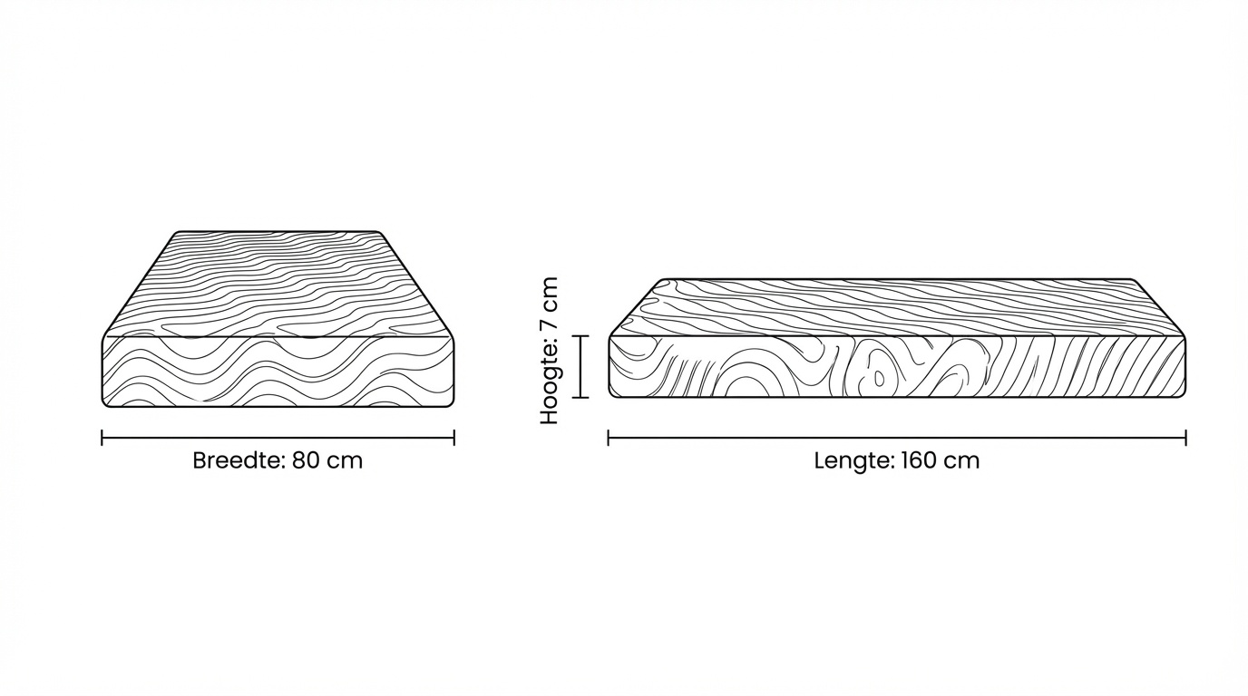 Kindermatras - matras 80x160x7 cm - koudschuim t130/150