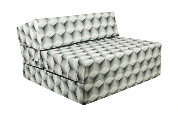 Logeermatras 3D kubus - opvouwbaar matras -90x200x15 cm - campingmatras