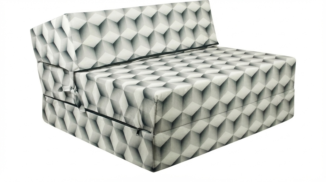 Logeermatras 3D kubus - opvouwbaar matras -90x200x15 cm - campingmatras