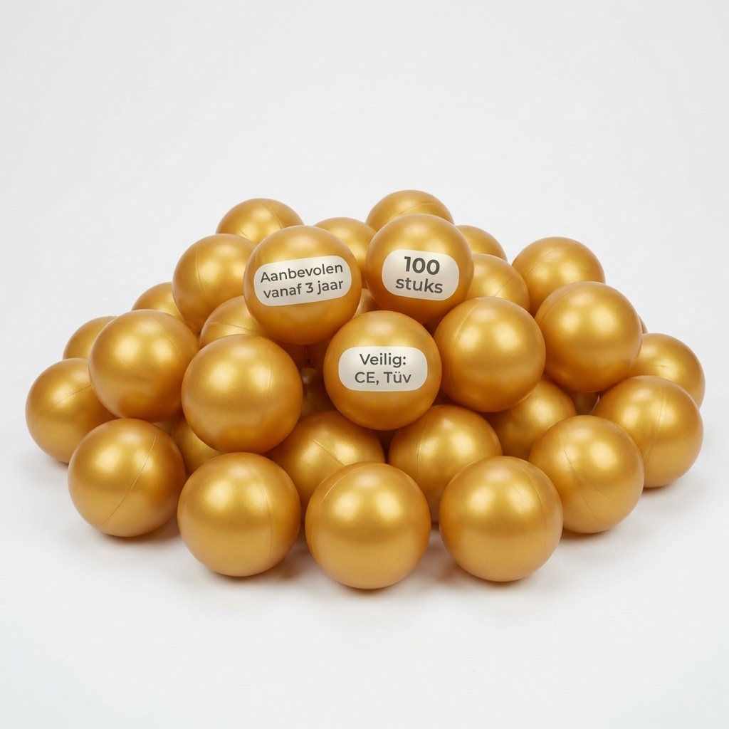 Ballenbak ballen goud (70mm) 100 stuks