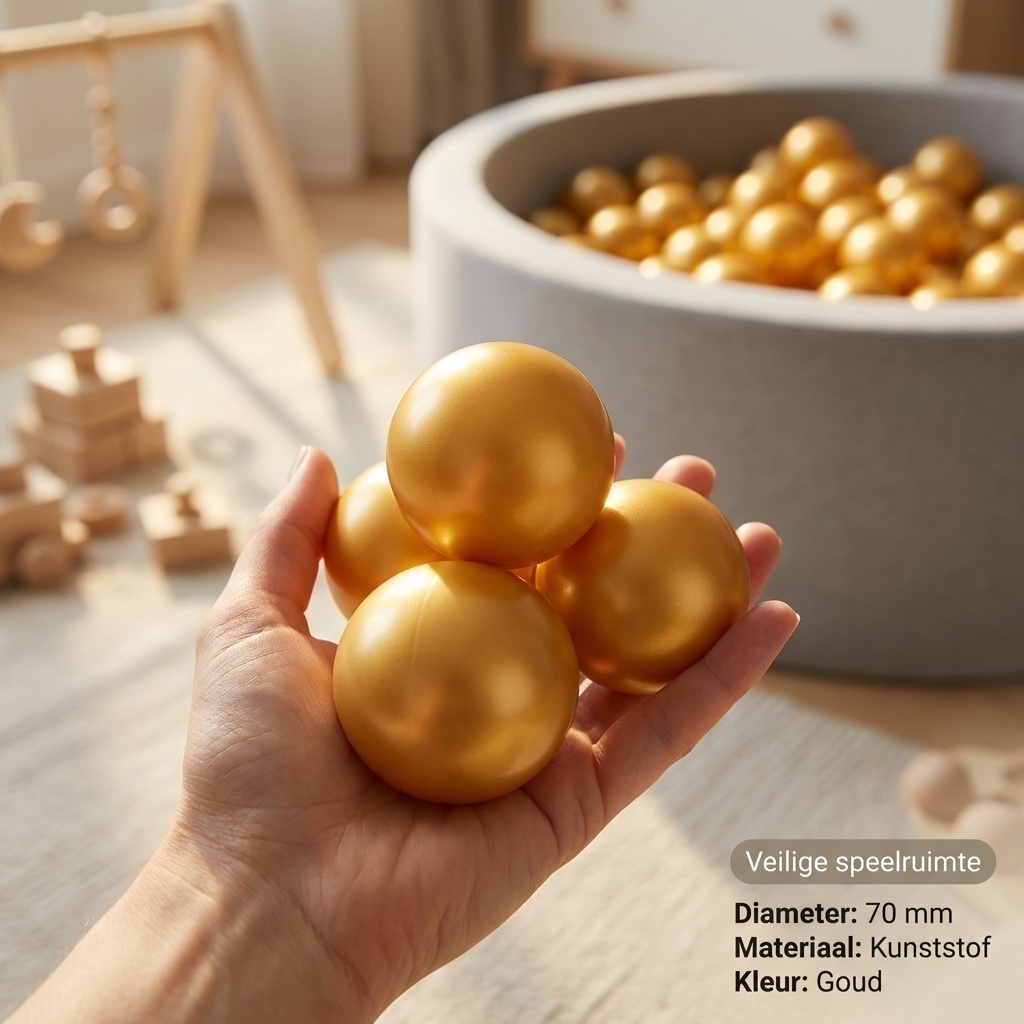 Ballenbak ballen goud (70mm) 100 stuks