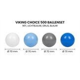 Ballenbak ballen 500 stuks 7cm, wit, lichtblauw, grijs, blauw