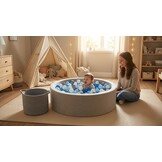 Ballenbak ballen 500 stuks 7cm, wit, lichtblauw, grijs, blauw