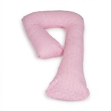 Zwangerschapskussen 100% katoen 235 cm roze met roze ruitjespatroon