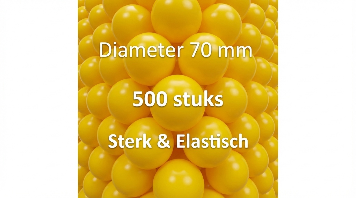 Ballenbak ballen geel (70mm) 500 stuks