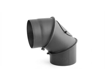Kachelpijp - bocht - 90 graden - 2mm staal - Ø 120 mm - zwart